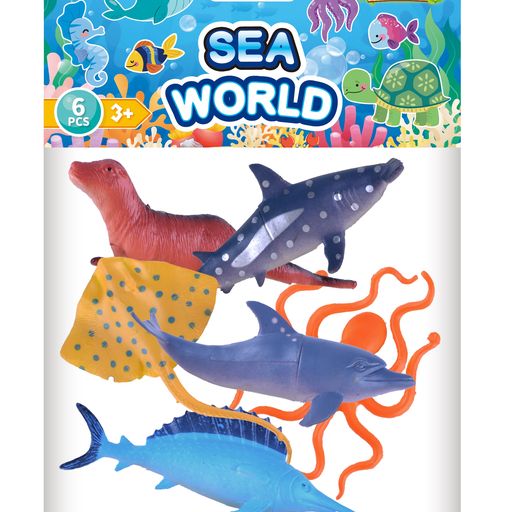 P.Joy Animal Worldz Sea World 4 6Pcs-P.JOY