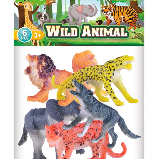 P.Joy Animal Worldz Safari Ani. 4 6Pcs-P.JOY