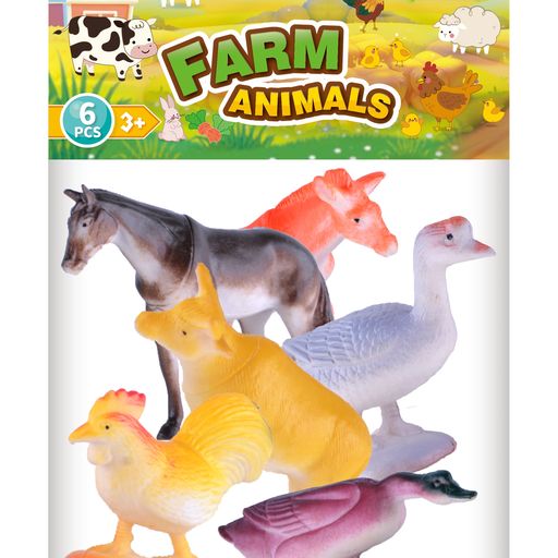 P.Joy Animal Worldz Farm Ani. 4 6Pcs-P.JOY