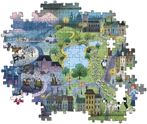 Clem. Puzzle 101 Dalmatians Map 1000Pcs-Games & Puzzles-CLEMENTONI-