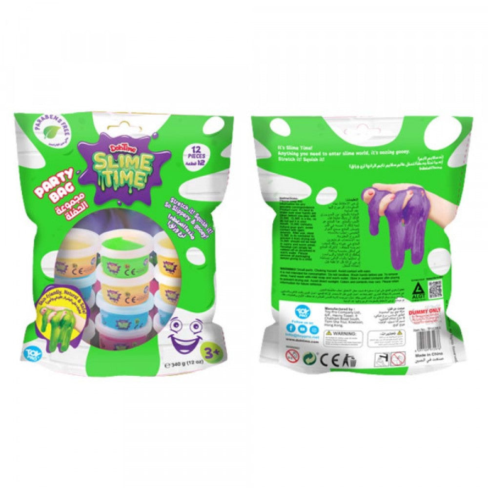 Slimetime Party Bag 12Cans 340G - Slime & Dough - TOYPRO - Shop in Bahrain