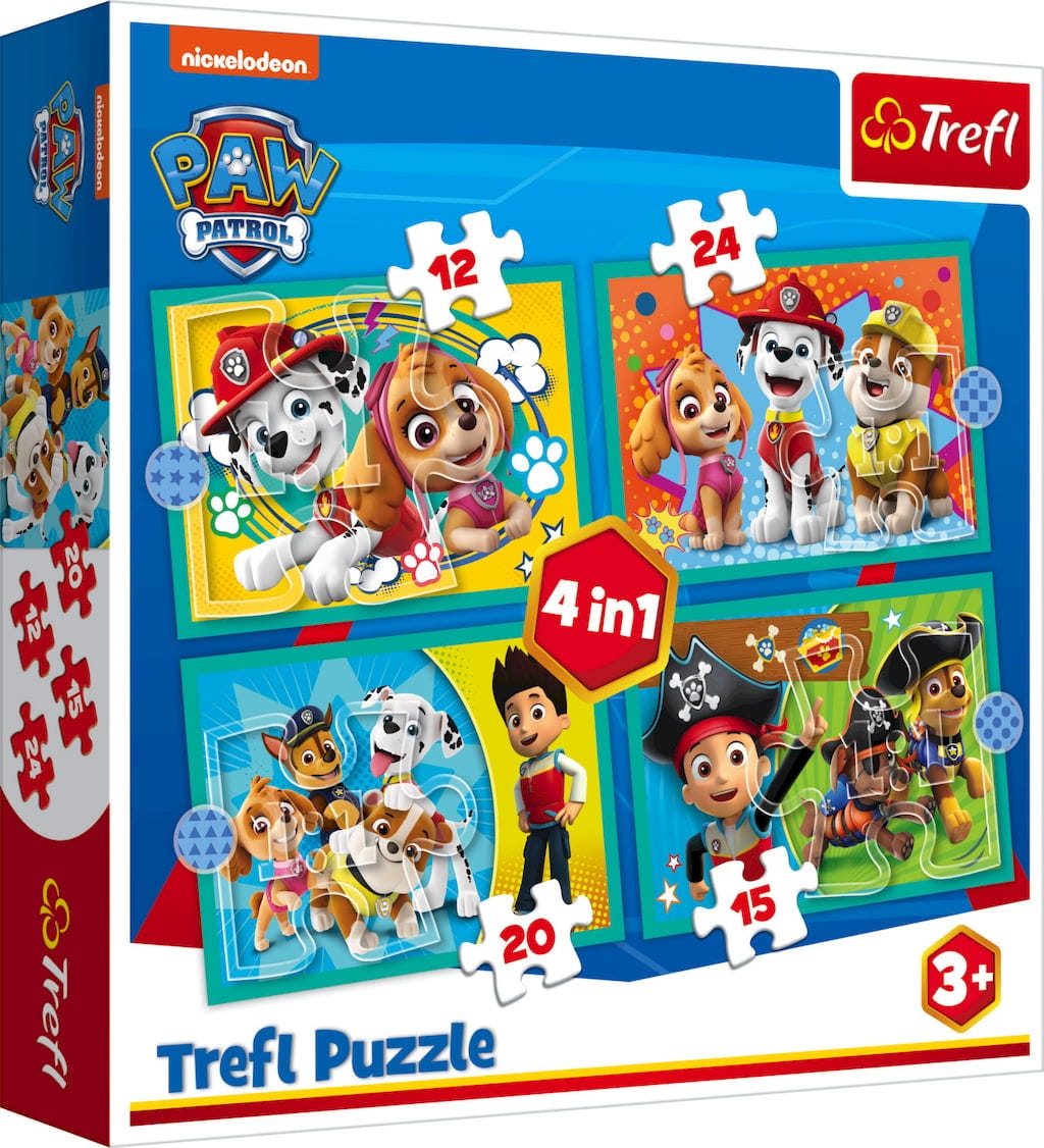 Puzzles - "4in1 (12, 15, 20, 24)" - Happy Paw Patrol team / Viacom PAW Patrol