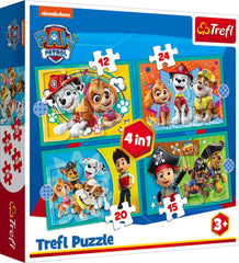 Puzzles - "4in1 (12, 15, 20, 24)" - Happy Paw Patrol team / Viacom PAW Patrol