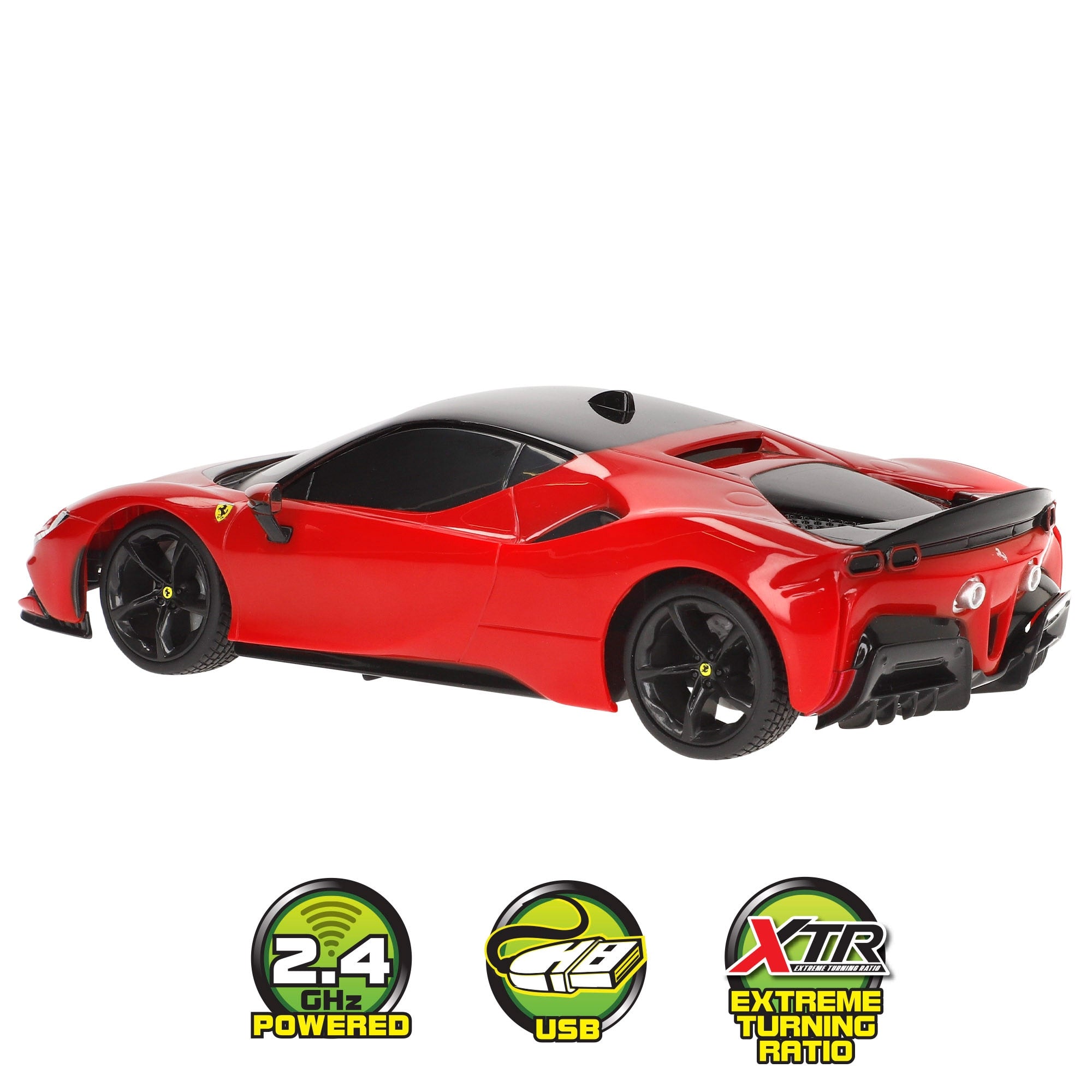 1:24 RC Premium  - Ferrari SF90 Stradaie - 2.4 GHz (USB rechargeable) 35M control range, 45 Min charge time, pistol controller