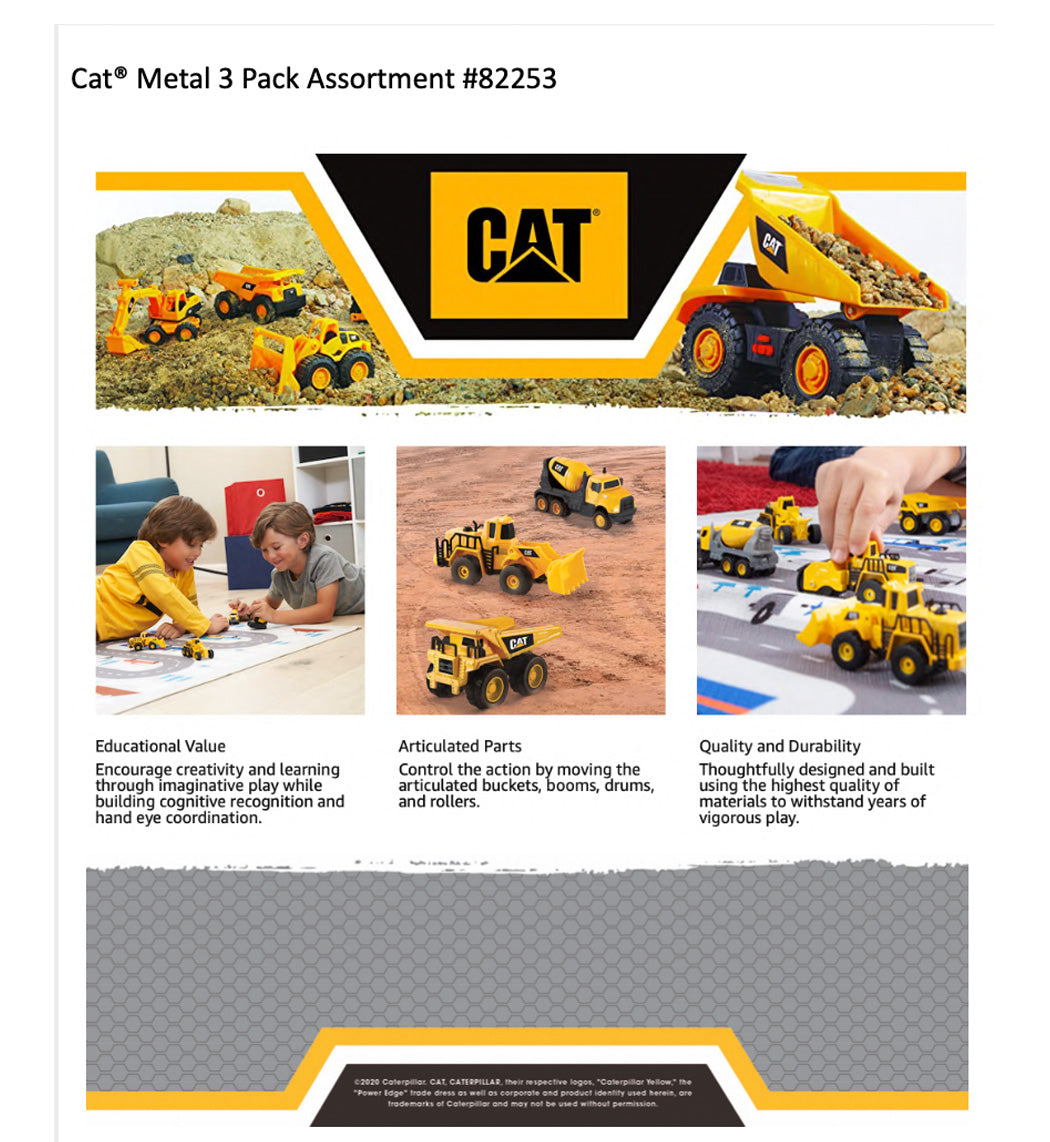 CAT DIE CAST METAL 4" 3 PACK ASST Default Title