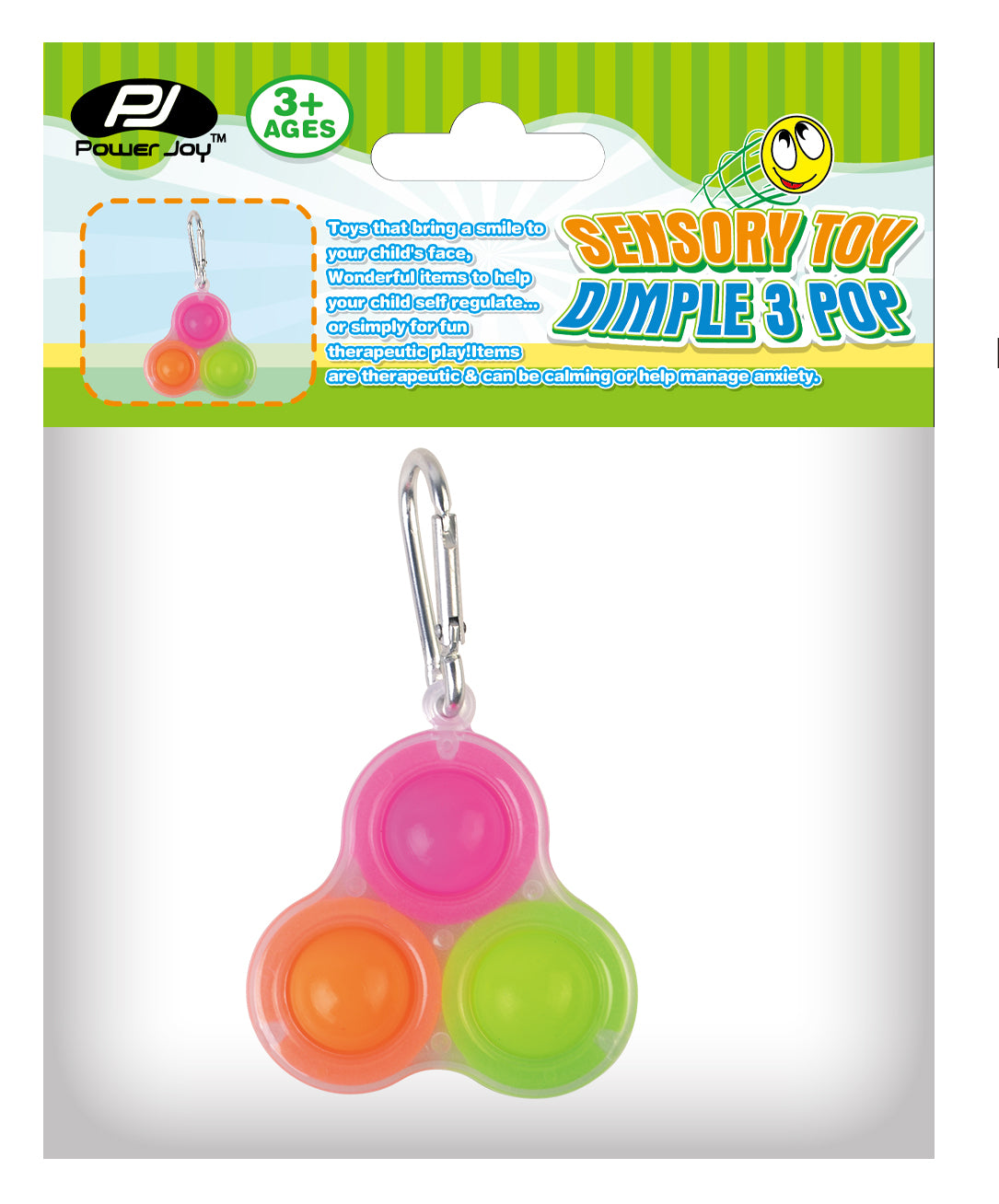 P.JOY SENSORY TOY DIMPLE 3POP KCHAIN 1PC Default Title