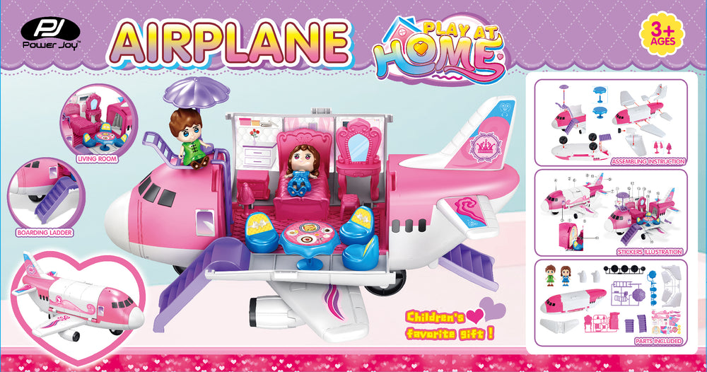 P.JOY PLAYHOME AIRPLANE PLAYSET W/2DOLLS Default Title