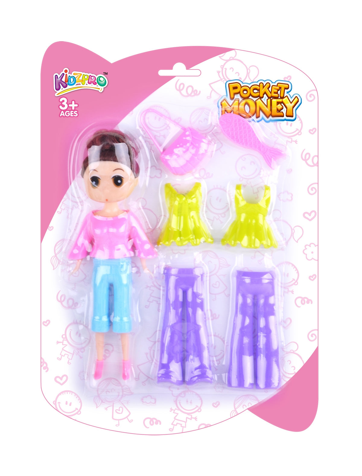 KIDZ. FASHION DOLL SNAP ON 7PCS BC Default Title