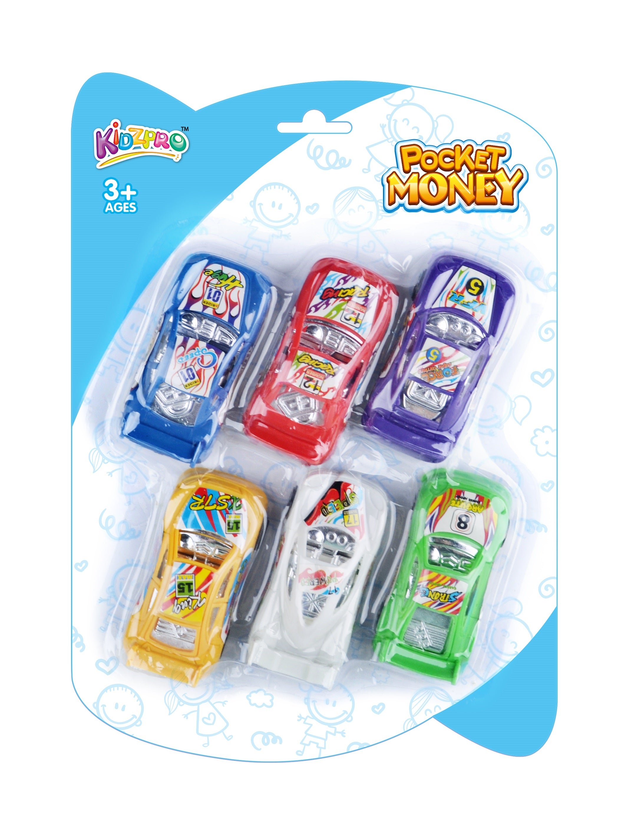 KIDZ. PULL BACK RACING CAR 6PCS BC Default Title