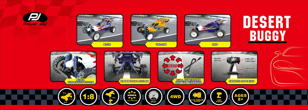 P.JOY RC DESERT BUGGY 2.4G 1/8 BPC B/O Default Title