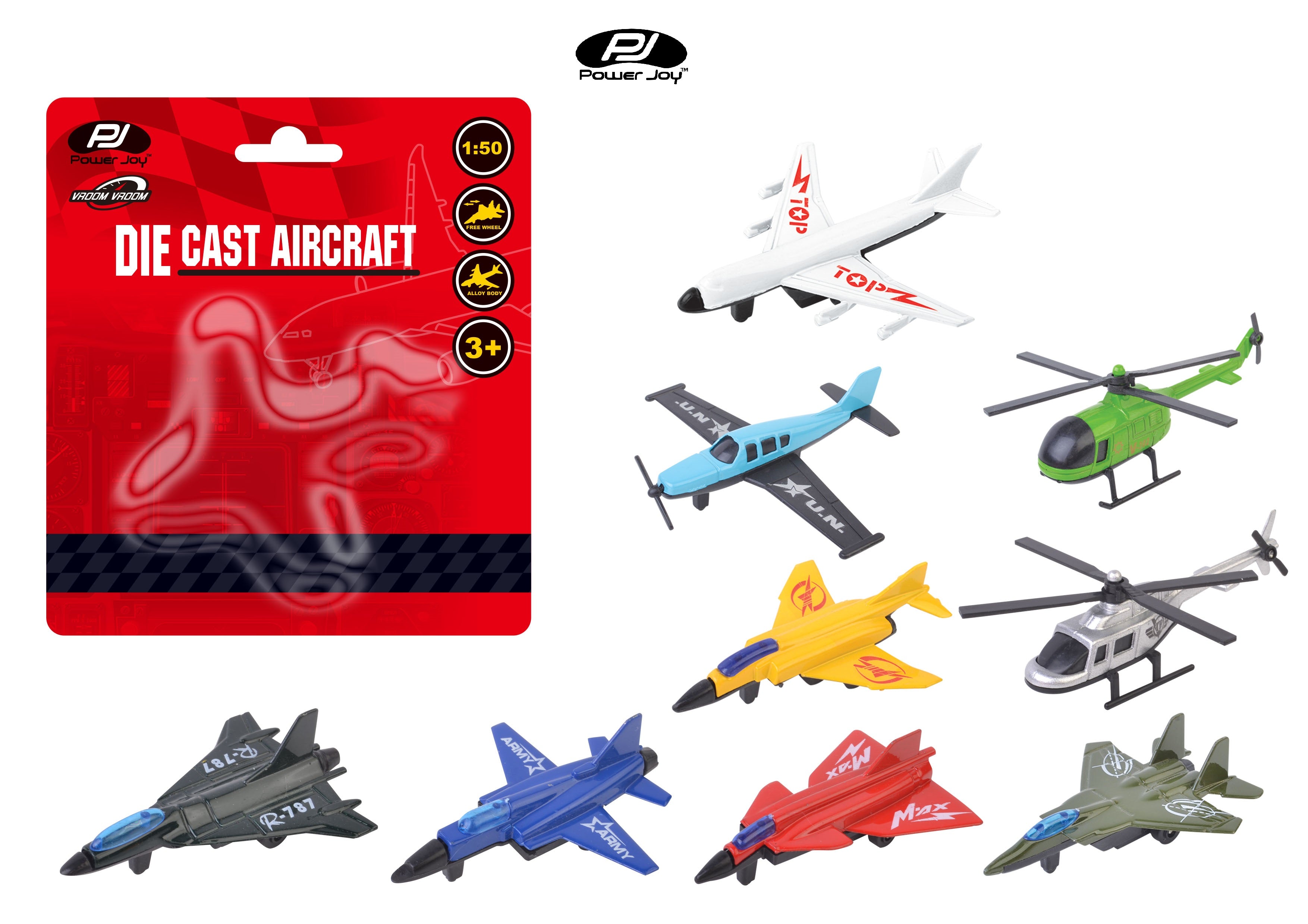 P.JOY VROOM DIE CAST AIRCRAFT 9 ASST Default Title