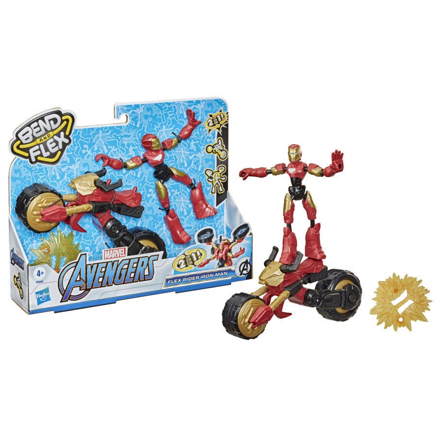 Hasbro Avengers Bend & Flex Rider Iron Man-HASBRO