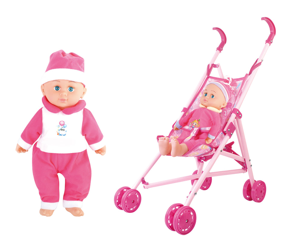 P.JOY BABY CAYLA TROLLEY W/DOLL 36CM Default Title