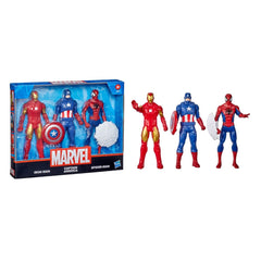 Hasbro Marvel Action Figures 03 Pack - Iron Man, Spider-Man, Captain America 06 Inch-MARVEL